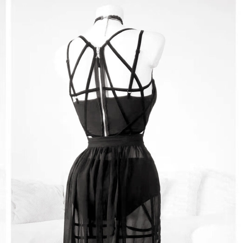 Gothic Cage Dress With Straps And Bosom Cushion Skirt - Image 2