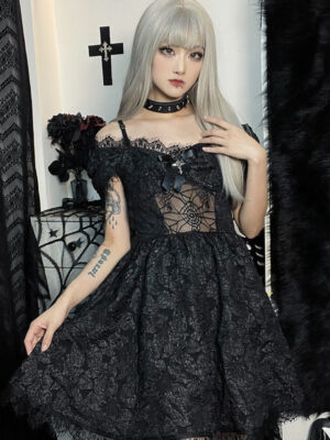 Dark Halloween Gothic Short Dress