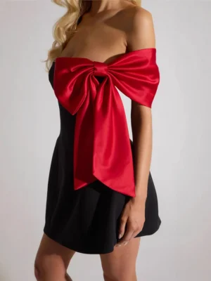Strapless Bow Mini Dress Party Style