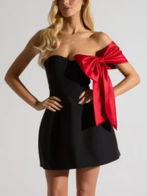 Strapless Bow Mini Dress Party Style