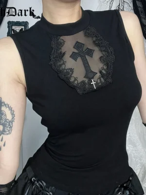 Gothic Techwear Sleeveless Top