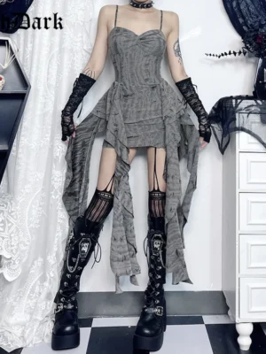 Dark Mini Strap Dress