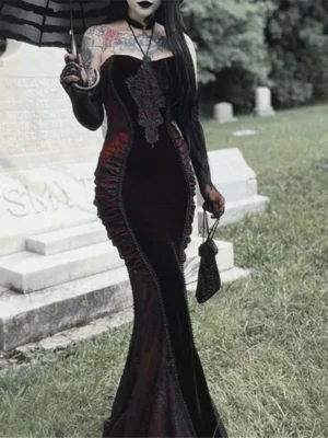 Gothic Halter Mermaid Dress