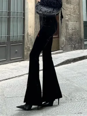 Gothic Slim Velvet Pants