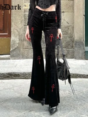 Gothic Slim Velvet Pants