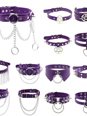 Gothic Spike Choker – Punk Studded Leather Collar