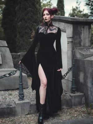 Gothic Velvet Witch Dress