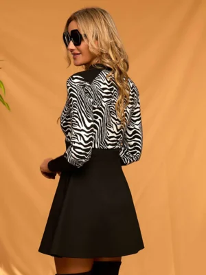 Patchwork Zebra Striped Dress