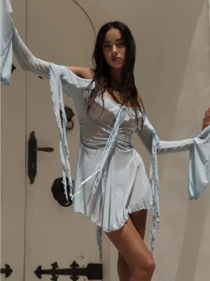 Sexy See Through Mesh Women Dress