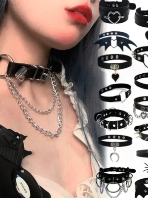 Gothic Punk Choker – Harajuku PU Leather Necklace