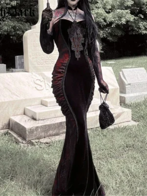 Gothic Halter Mermaid Dress
