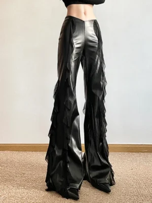 Gothic High Waist Flare Pants
