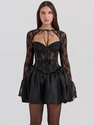 Lace Two Piece Dress Winter Fashion
