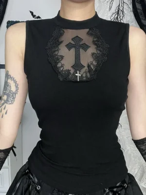 Gothic Techwear Sleeveless Top