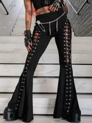 Gothic Bandage Flare Pants