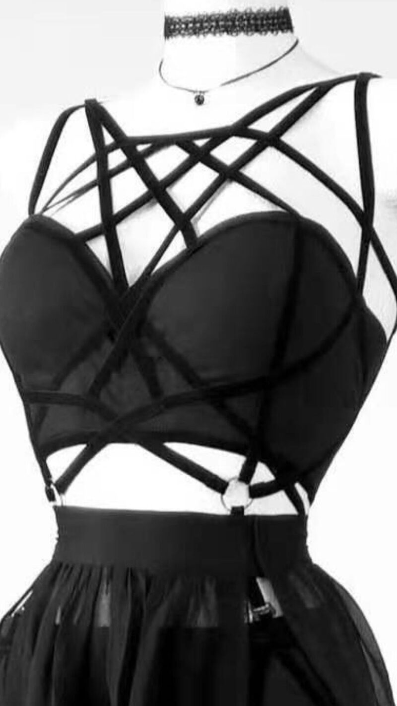 Gothic Cage Dress With Straps And Bosom Cushion Skirt - Image 3