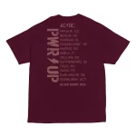 Maroon Logo PWR UP Tour T-Shirt - Image 2